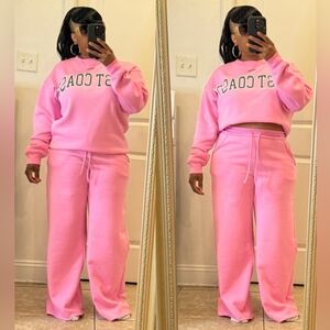 Pink EASTCOAST Sweatshirt and Pants Set